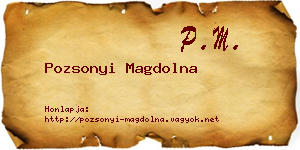 Pozsonyi Magdolna névjegykártya